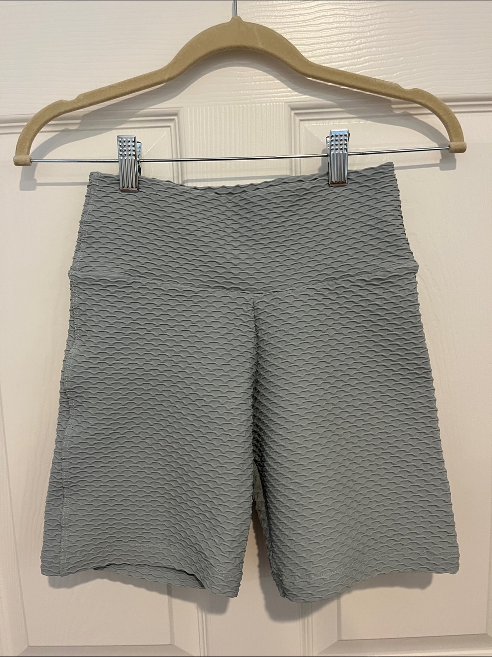 Booty by Brabants Textured High-Waist Bike Shorts - Light Blue